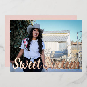 Modern Dusty Pink Rose Gold Sweet Sixteen