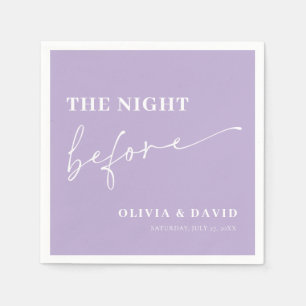 Modern Dusty Purple Night Before Rehearsal Dinner Napkin