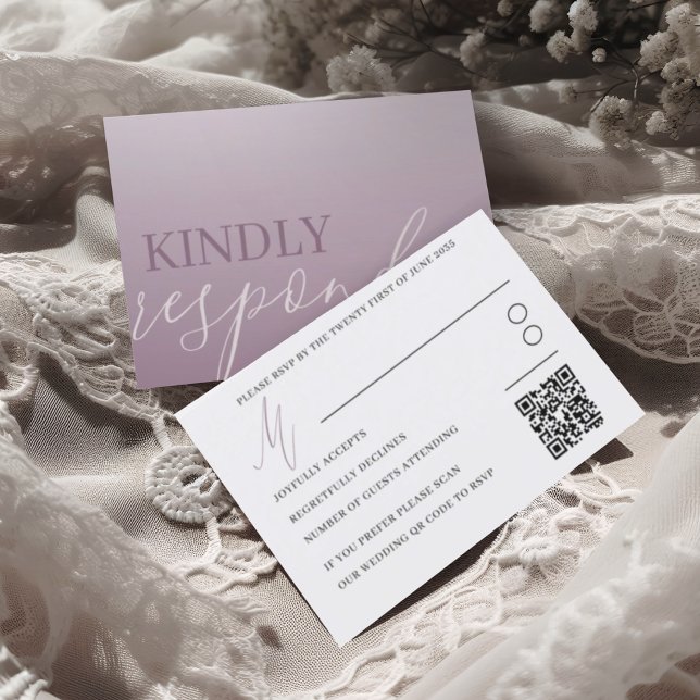 Modern Dusty Purple RSVP Calligraphy Wedding (Creator Uploaded)