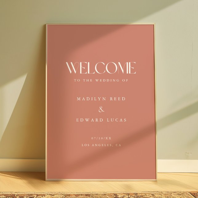 Modern Dusty Rose Bold Typography Wedding Welcome Poster (Creator Uploaded)