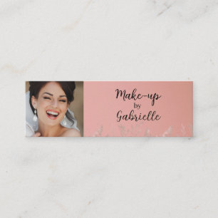 Modern Dusty Rose Botanical Photo Script QR Code  Calling Card