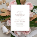 Modern Dusty Rose Calligraphy Wedding Invitation<br><div class="desc">Trendy, elegant and modern, this simple, minimalist dusty rose and white typography wedding design features 'The Wedding Of' in modern calligraphy and Serif text as the main design feature, and is based on our bestselling bridal shower invite. The back of the card features a dusty rose texture. Contact designer for...</div>