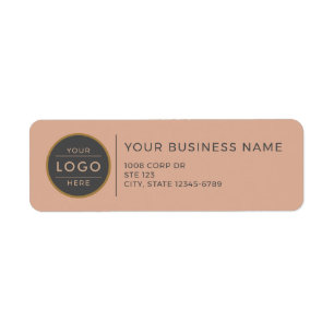 Modern Dusty Rose & Charcoal Grey Business Return Address Label