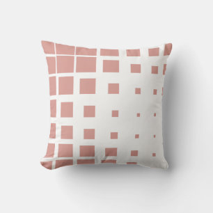 Modern Dusty Rose Deconstructed Plaid Halftone Geo Cushion