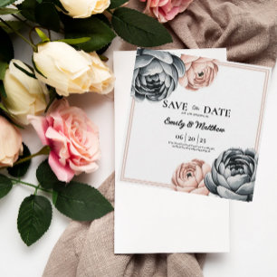 Modern Dusty Rose Designer Save The Date