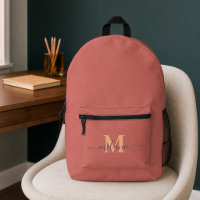 Modern Dusty Rose Gold Monogram Custom Name