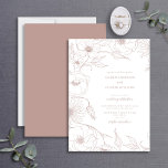 Modern Dusty Rose Line Art Floral Wedding Invitation<br><div class="desc">Looking for a wedding invitation that really stands out? Then our modern Dusty Rose line art floral wedding invitation design is the perfect choice! This stunning design has all the elegance of a classic wedding, but with enough unique details to make it special. The beautiful Dusty Rose hand drawn line...</div>