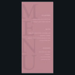 Modern Dusty Rose Minimalist Wedding Menu<br><div class="desc">Create your own personalised wedding menu cards featuring modern typography and minimalist graphic design in dusty rose colour.</div>