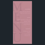 Modern Dusty Rose Minimalist Wedding Menu<br><div class="desc">Create your own personalised wedding menu cards featuring modern typography and minimalist graphic design in dusty rose colour.</div>