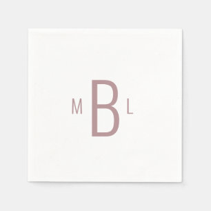 Modern Dusty Rose Monogram Wedding Napkin