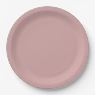 Modern dusty rose pink Solid Colour Paper Plate