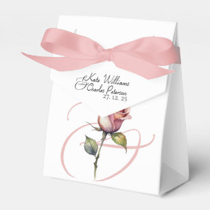 Modern Dusty Rose Summer Blush Wedding Favour Box