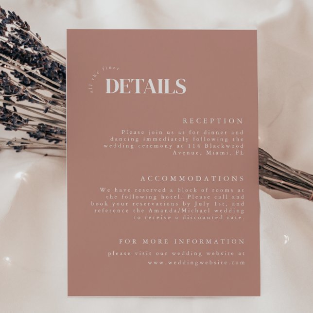 Modern Dusty Rose Wedding Details Enclosure Card (Creator Uploaded)