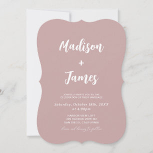 Modern Dusty Rose Wedding Invitation
