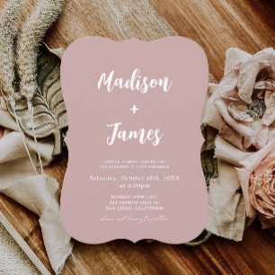 Modern Dusty Rose Wedding Invitation