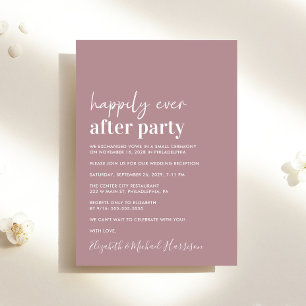 Modern Dusty Rose Wedding Reception Invitation
