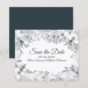  Modern Dusty silver elegant style  Save the Date