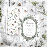 Modern Dusty Winter Watercolor Christmas Party Invitation<br><div class="desc">What better way to get into the holiday spirit than by hosting a Modern Dusty Winter Watercolor Christmas party? This rustic and modern holiday card is the perfect way to invite your family and friends to an annual holiday party, or the annual corporate party. The beautiful watercolor fir cones design...</div>