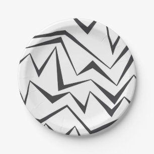 Modern, dynamic, simple, bold abstract graphic art paper plate