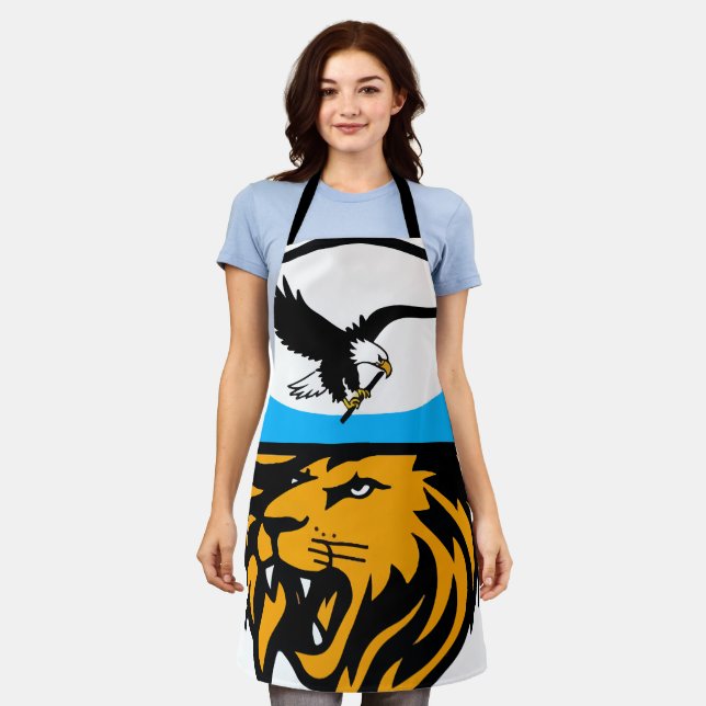 Modern Eagle and Lion Design Apron (Worn)