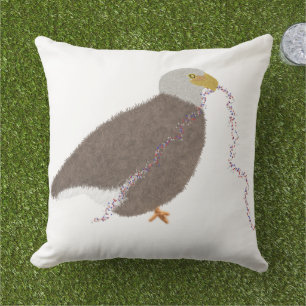 Modern eagle with red white and blue stars cushion