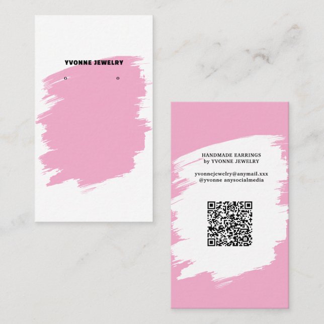 Modern Earring Display  Business Card (Front/Back)