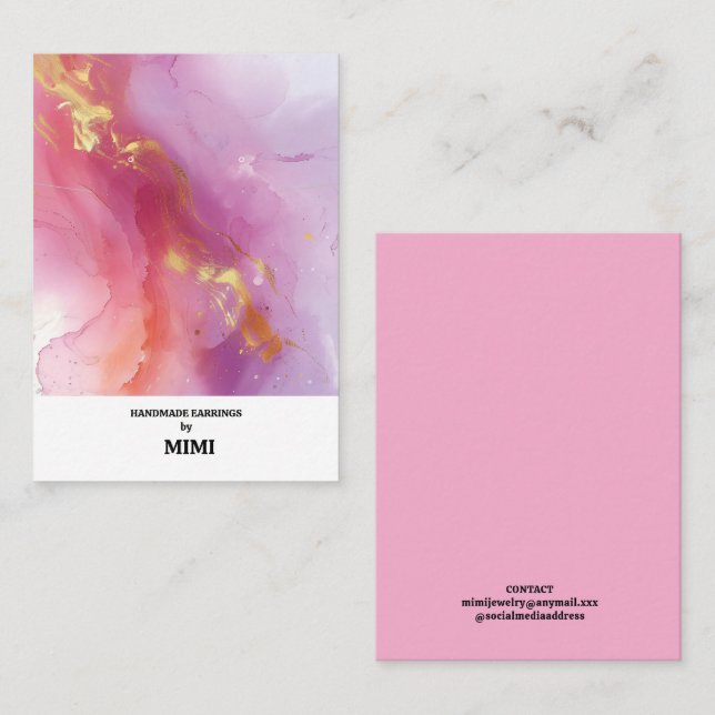 Modern  Earring Display  Business Card (Front/Back)