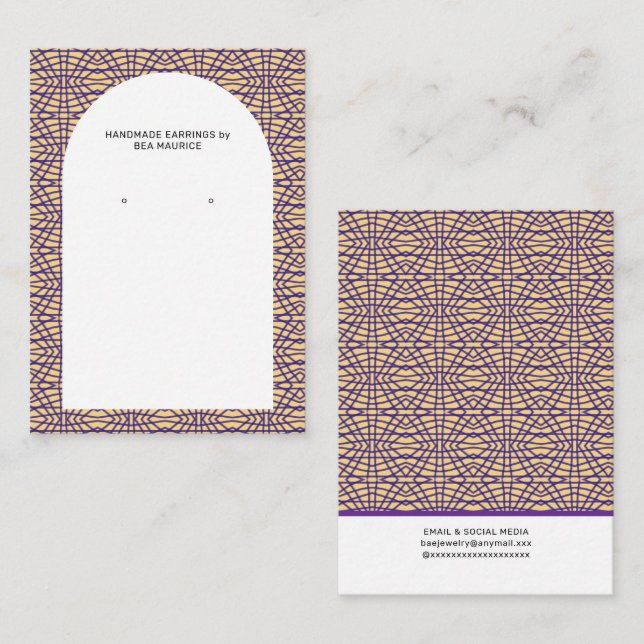 Modern Earring Display Holder Card (Front/Back)