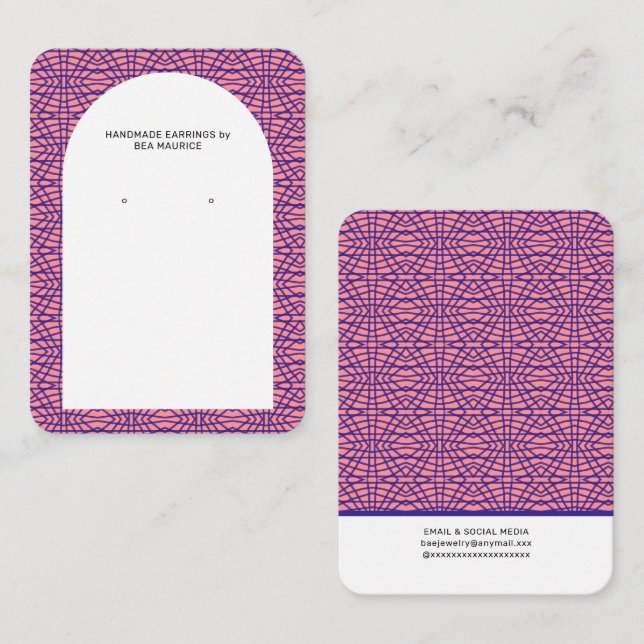 Modern Earring Display Holder Card (Front/Back)