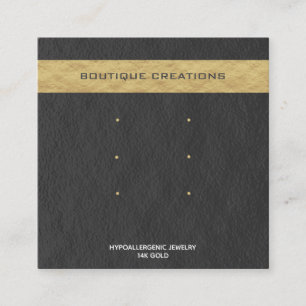 Modern Earring Display Three Pairs Grey Gold Square Business Card