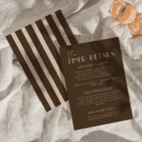 Modern Earth Brown Classy Fancy Wedding Details