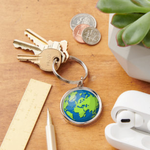 Modern Earth Globe Map – Wanderlust Travel Gift Key Ring