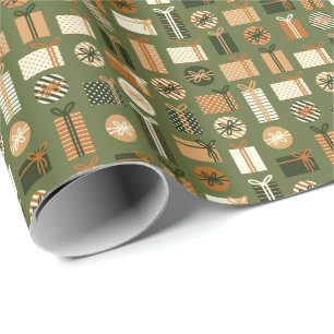Modern Earth Tone Gift Pattern Wrapping Paper