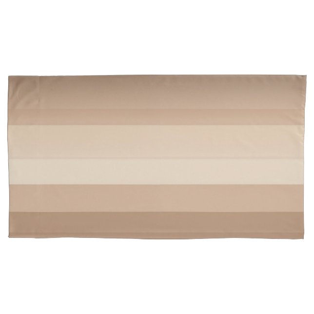 Modern earth tone gradient striped AI art  Pillowcase (Front-Left)