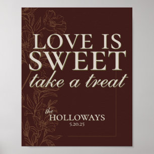 Modern Earth Tone Treat Wedding Table Sign