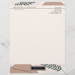 Modern Earth Tones Abstract Art Letterhead