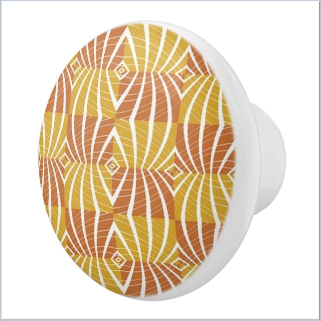 Modern Earth Tones Geometric Pattern Ceramic Knob (Creator Uploaded)