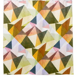 Modern Earth Tones Geometric Pyramids Shower Curtain