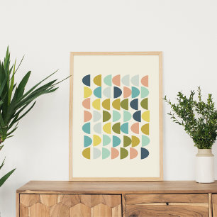 Modern Earth Tones Geometric Shapes Art Poster