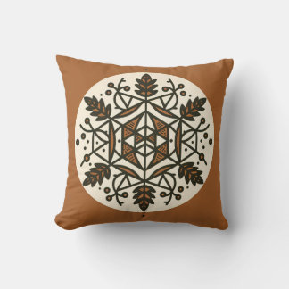 Modern Earth Tones Throw Pillow | Rustic Autumn St