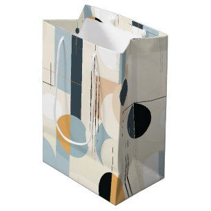 Modern Earthy Abstract Geometric Neutral (1) Medium Gift Bag