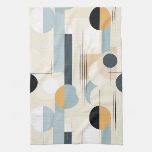 Modern Earthy Abstract Geometric Neutral (1) Tea Towel