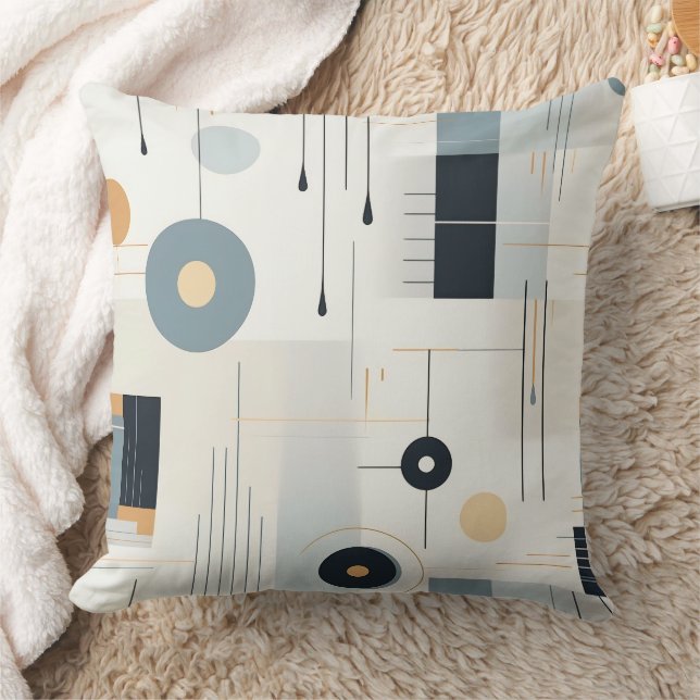 Modern Earthy Abstract Geometric Neutral (2) Cushion (Blanket)