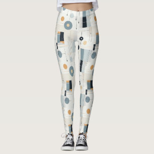 Modern Earthy Abstract Geometric Neutral (2) Leggings