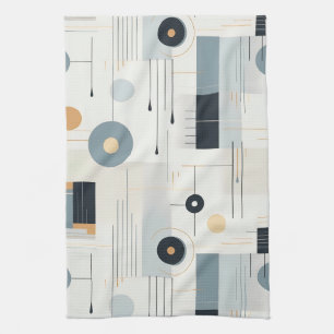 Modern Earthy Abstract Geometric Neutral (2) Tea Towel