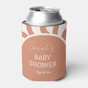 Modern Earthy Boho Rainbow Baby Shower  Can Cooler