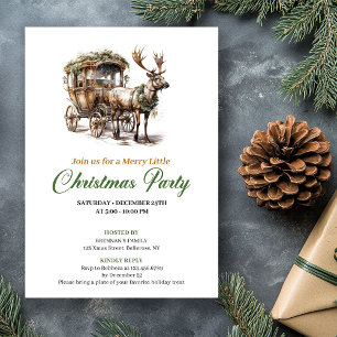 Modern Earthy Colors Christmas Deer Celebration Invitation