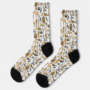 Modern Earthy Egyptian Artwork Pattern Socks
