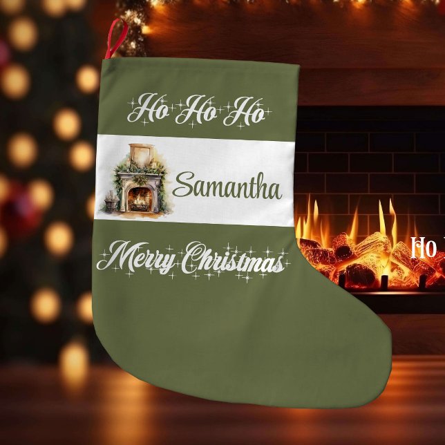 Modern earthy minimalist personalized christmas   large christmas stocking (Modern earthy minimalist personalized christmas stocking

)