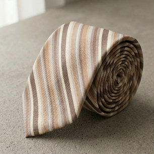 Modern Earthy Multi-Stripe Pattern Tie